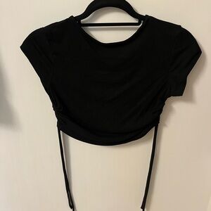 Cider Black Cropped Top with Side Ties